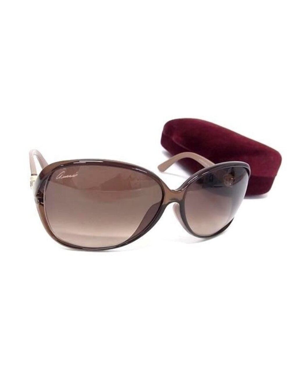 Gucci Sunglasses Lovely Heart S Brown Acetate Asian Fit Eyewear